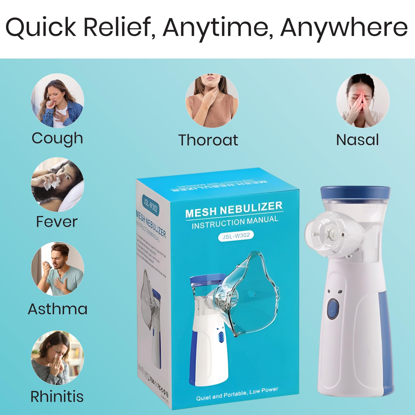 Portable Ultrasonic Rechargeable Mesh Nebulizer Machine